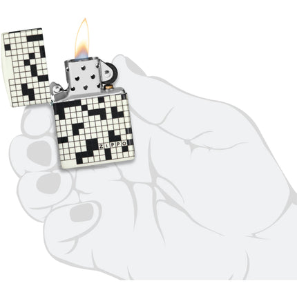 Zippo Windproof Lighter - Crossword Inspired Design Glow-in-the-Dark Finish | 46285