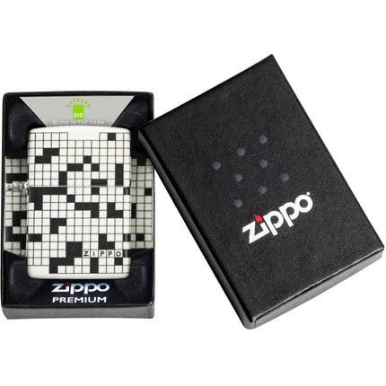 Zippo Windproof Lighter - Crossword Inspired Design Glow-in-the-Dark Finish | 46285