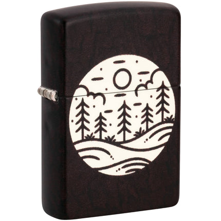 Zippo Windproof Lighter - Moonlit Field Design in Glow-in-the-Dark Finish | 46287