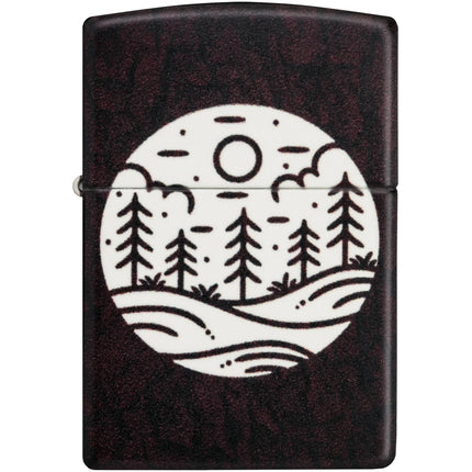 Zippo Windproof Lighter - Moonlit Field Design in Glow-in-the-Dark Finish | 46287