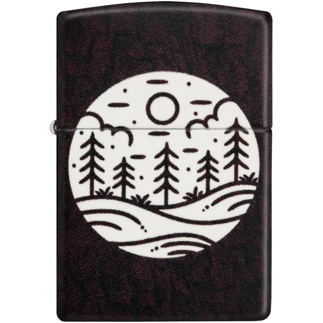 Zippo Windproof Lighter - Moonlit Field Design in Glow-in-the-Dark Finish | 46287