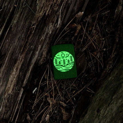 Zippo Windproof Lighter - Moonlit Field Design in Glow-in-the-Dark Finish | 46287
