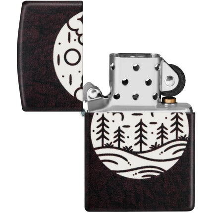 Zippo Windproof Lighter - Moonlit Field Design in Glow-in-the-Dark Finish | 46287