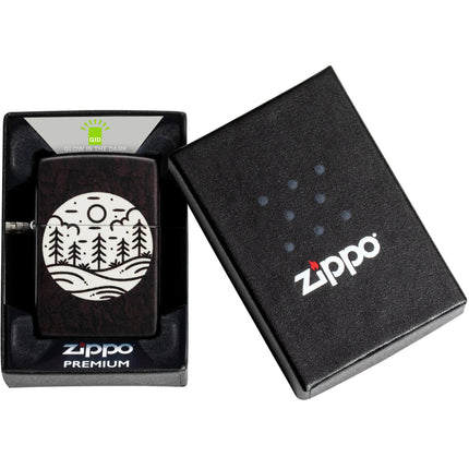 Zippo Windproof Lighter - Moonlit Field Design in Glow-in-the-Dark Finish | 46287