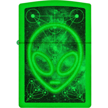 Zippo Lighter: Glowing Alien Design Glow-in-the-Dark | 46288