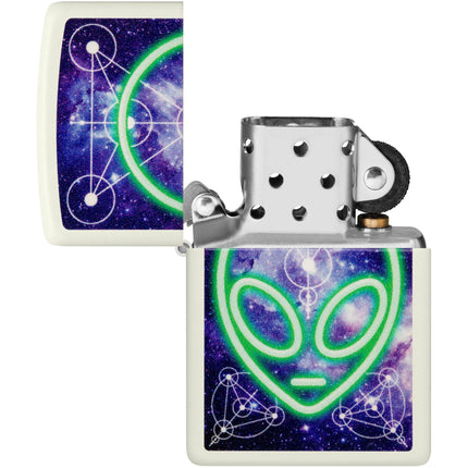 Zippo Lighter: Glowing Alien Design Glow-in-the-Dark | 46288