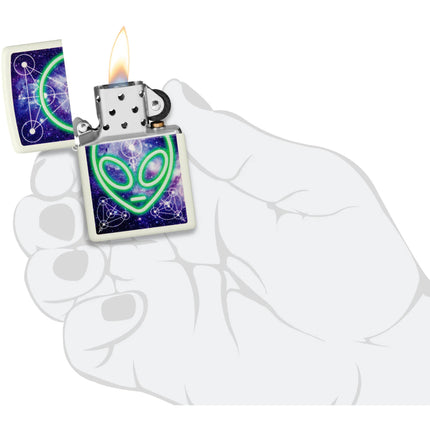 Zippo Lighter: Glowing Alien Design Glow-in-the-Dark | 46288