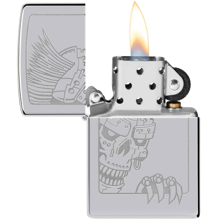 Zippo Lighter: Mohawk Skull Design | 46426