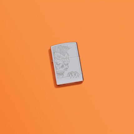 Zippo Lighter: Mohawk Skull Design | 46426