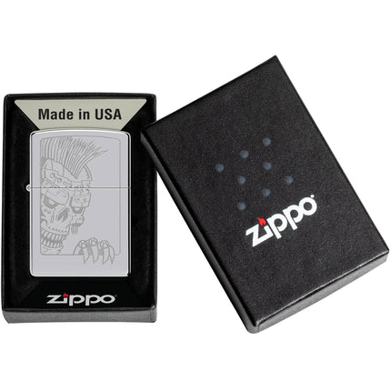 Zippo Lighter: Mohawk Skull Design | 46426
