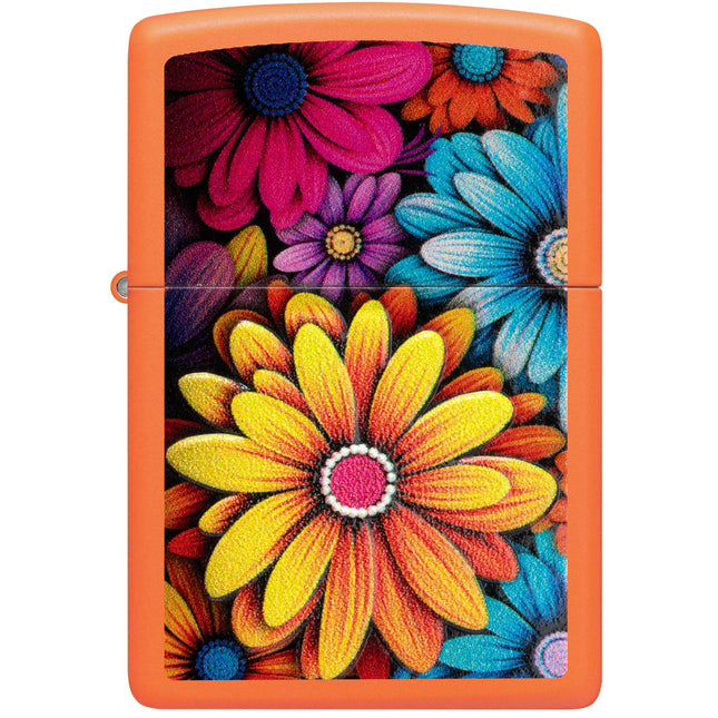 Zippo Lighter: Bouquet of Flowers Design Orange Matte | 46434