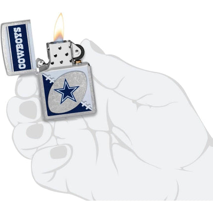 Zippo Lighter: NFL Dallas Cowboys Design Street Chrome Finish | 46443