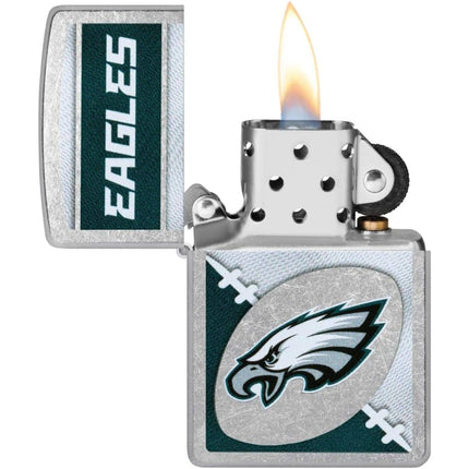 Zippo Lighter: NFL Philadelphia Eagles Logo Street Chrome Finish | 46460