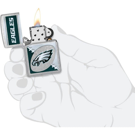 Zippo Lighter: NFL Philadelphia Eagles Logo Street Chrome Finish | 46460