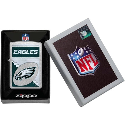 Zippo Lighter: NFL Philadelphia Eagles Logo Street Chrome Finish | 46460