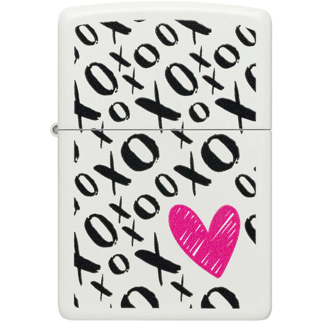 Zippo Lighter: Hugs and Kisses Design Classic White Matte | 46471