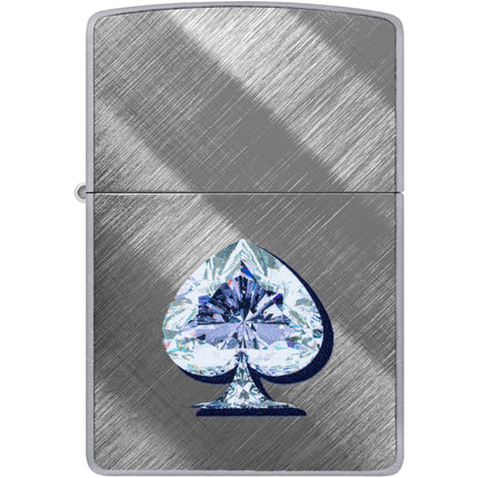 Zippo Lighter: Gleaming Crystalline Spade Design Diagonal Weave | 46472