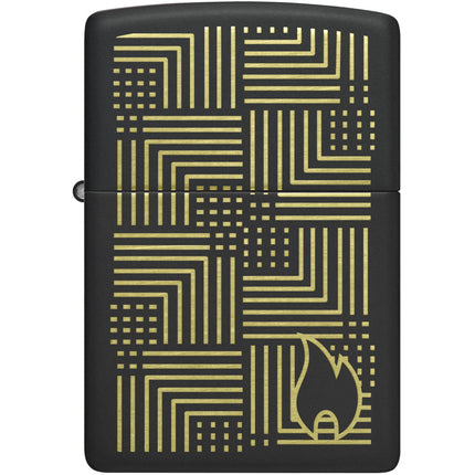 Zippo Lighter: Zippo Reflection Design Classic Black Matte Finish | 46478