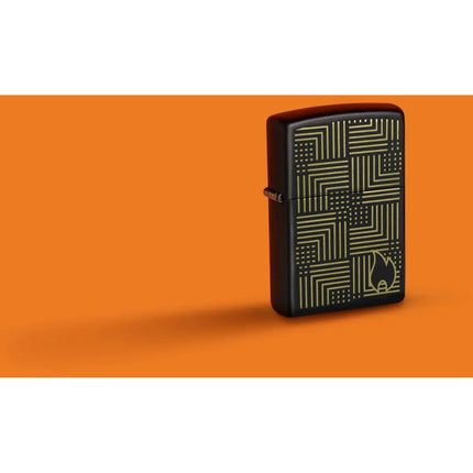 Zippo Lighter: Zippo Reflection Design Classic Black Matte Finish | 46478