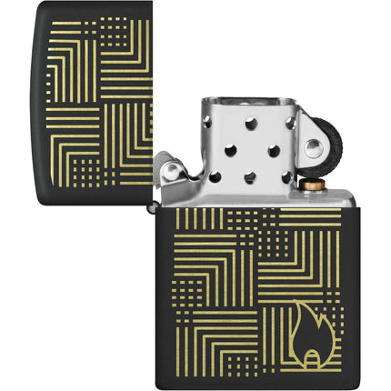 Zippo Lighter: Zippo Reflection Design Classic Black Matte Finish | 46478
