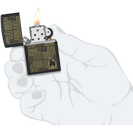 Zippo Lighter: Zippo Reflection Design Classic Black Matte Finish | 46478