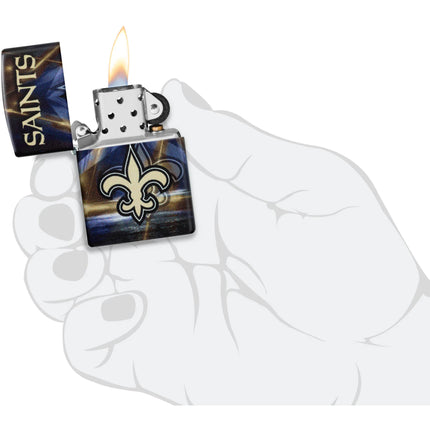 Zippo Windproof Pocket Lighter - NFL New Orleans Saints Blue 540 Color Finish| 46517