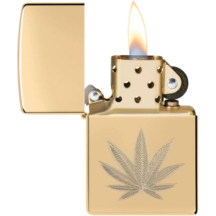 Zippo Lighter: Cannabis Leaf Design | 46560