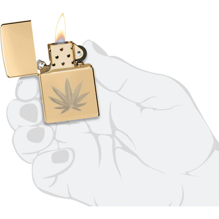 Zippo Lighter: Cannabis Leaf Design | 46560