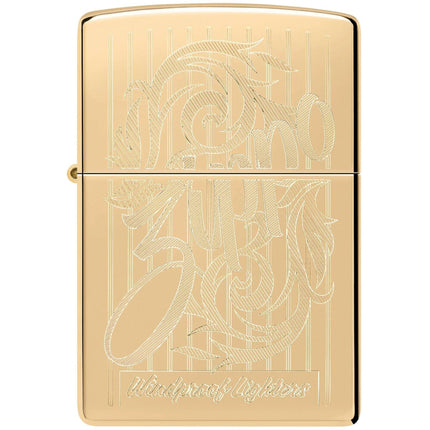 Zippo Lighter: Swirling Filigree Design Classic High Polish Brass | 46568