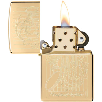 Zippo Lighter: Swirling Filigree Design Classic High Polish Brass | 46568