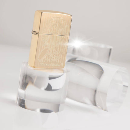 Zippo Lighter: Swirling Filigree Design Classic High Polish Brass | 46568