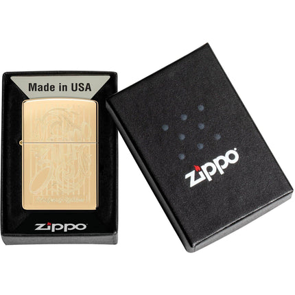 Zippo Lighter: Swirling Filigree Design Classic High Polish Brass | 46568