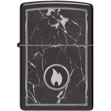 Zippo Lighter: Marble Flame Design Black | 46571