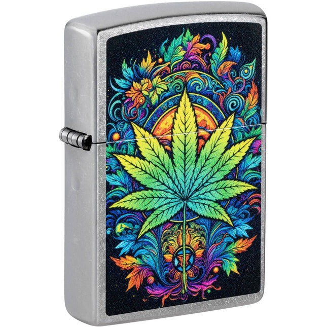 Zippo Lighter: Captivating Cannabis Design Intricate Multi Color | 46575