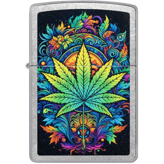 Zippo Lighter: Captivating Cannabis Design Intricate Multi Color | 46575