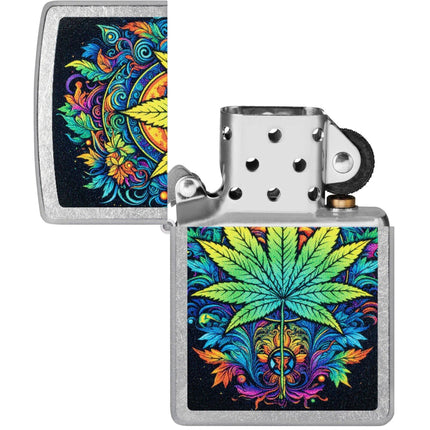 Zippo Lighter: Captivating Cannabis Design Intricate Multi Color | 46575