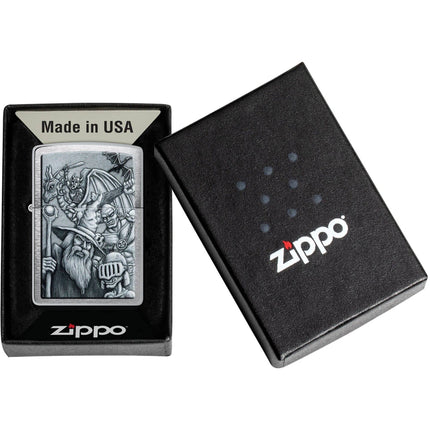 Zippo Lighter: Mystical Beings Design Classic Brushed Chrome Finish | 46579