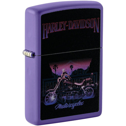 Zippo Lighter: Harley-Davidson® Motorcycle Purple Matte Finish | 46676