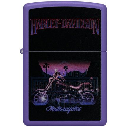 Zippo Lighter: Harley-Davidson® Motorcycle Purple Matte Finish | 46676