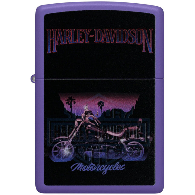 Zippo Lighter: Harley-Davidson® Motorcycle Purple Matte Finish | 46676