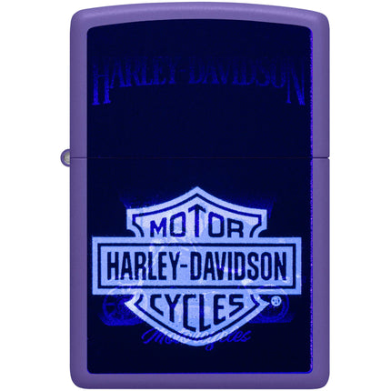 Zippo Lighter: Harley-Davidson® Motorcycle Purple Matte Finish | 46676