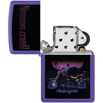 Zippo Lighter: Harley-Davidson® Motorcycle Purple Matte Finish | 46676
