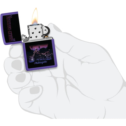 Zippo Lighter: Harley-Davidson® Motorcycle Purple Matte Finish | 46676