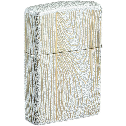 Zippo Lighter: Tree of Life Woodgrain Design Classic Glacier Finish | 46697