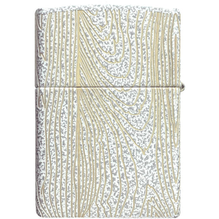 Zippo Lighter: Tree of Life Woodgrain Design Classic Glacier Finish | 46697