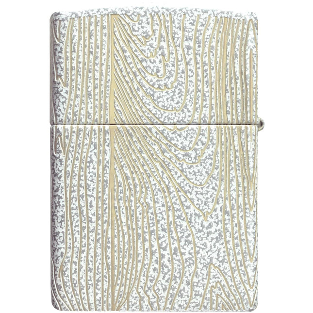 Zippo Lighter: Tree of Life Woodgrain Design Classic Glacier Finish | 46697