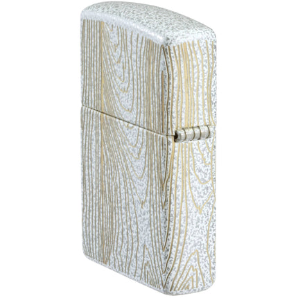 Zippo Lighter: Tree of Life Woodgrain Design Classic Glacier Finish | 46697