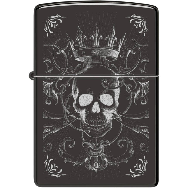 Zippo Lighter: Royal Skull Design Black | 46699