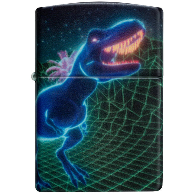 Zippo Lighter: Cyber Dino Design Glow-in-the-Dark 540 Color Finish | 46701