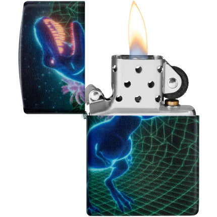 Zippo Lighter: Cyber Dino Design Glow-in-the-Dark 540 Color Finish | 46701